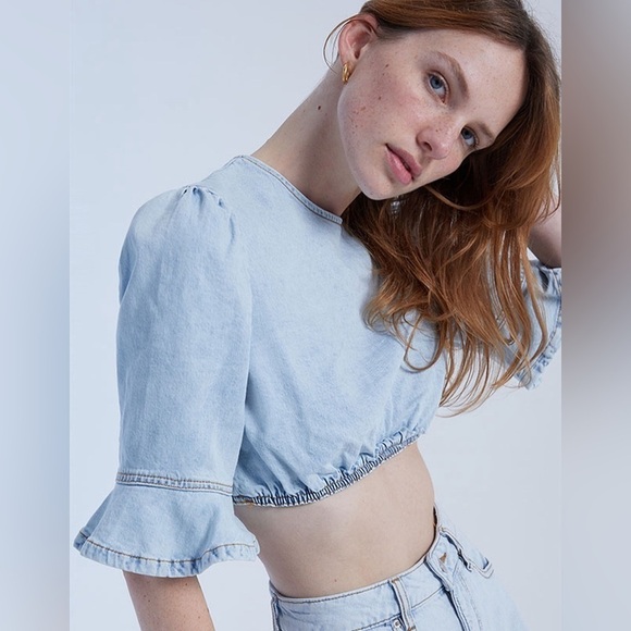 0307 - WEWOREWHAT Cropped Denim Top $49 - Picture 3 of 8